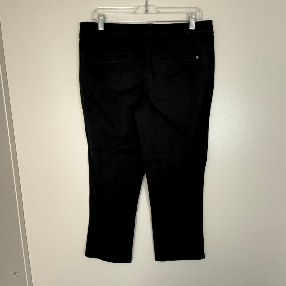 Banana Republic Pants Womens 10 Black Straight Leg Stretch Cotton Blend Trousers - Picture 6 of 8